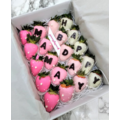 20pcs Ombre Pink Chocolate Strawberries Gift Box (Custom Wording)